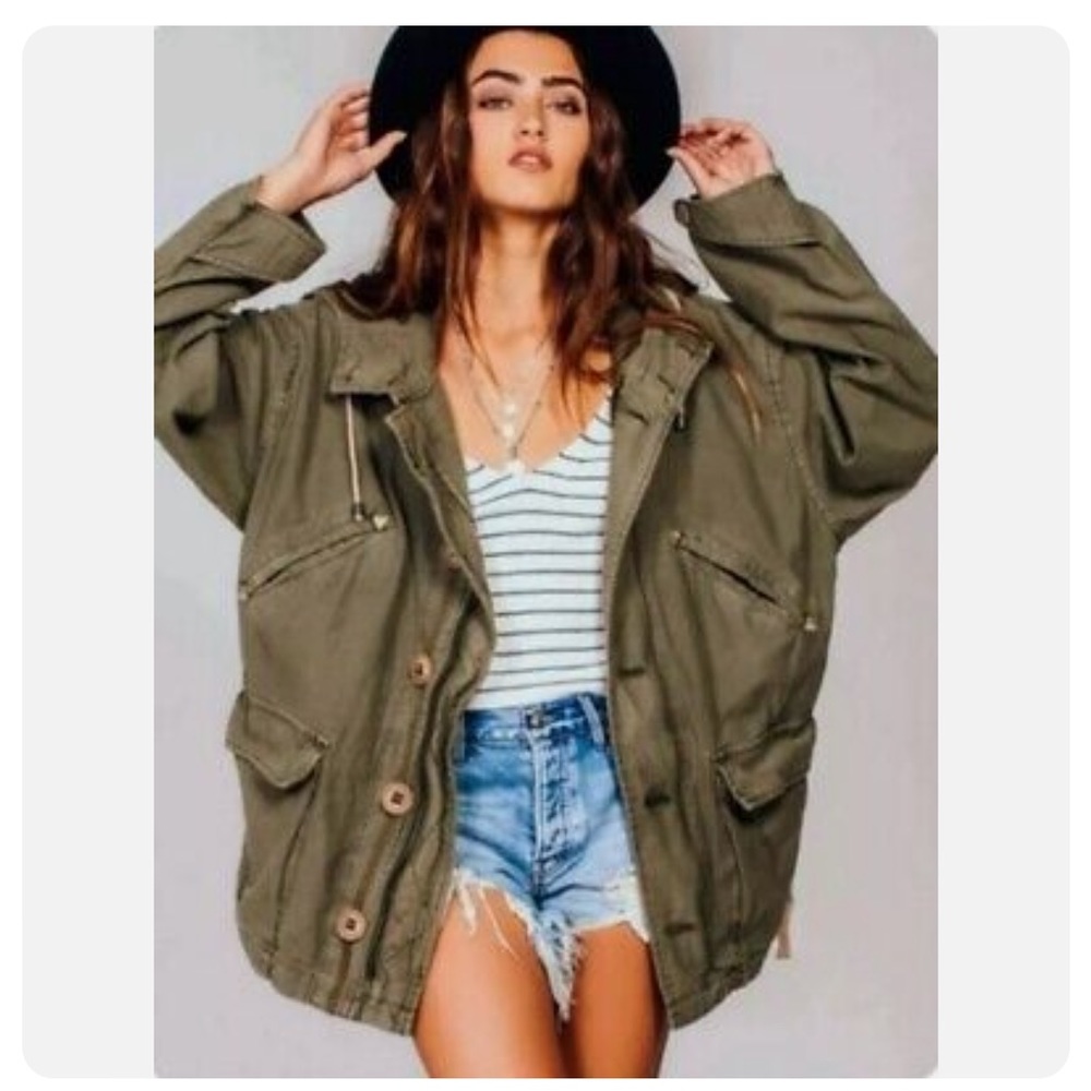Free People Joshua Tree Utility Jacket in Army Green